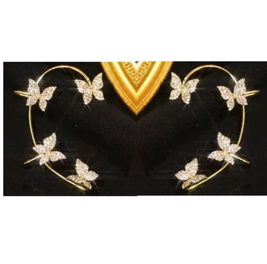 Butterfly Beauty | Versatile Earring Set with Ear Clips and Ear Hooks | Exquisite Jewelry for Effortless Elegance
